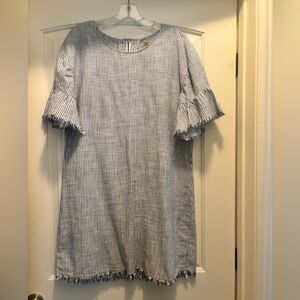 True Craft Blue and White Striped Dress M